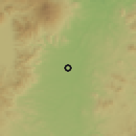 Shaded relief of the 54 km around Kōriyama, drawn from the GMTED2010 grid