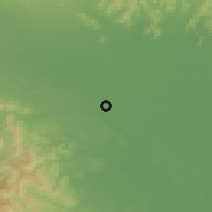 Shaded relief of the 55 km around Kumagaya, drawn from the GMTED2010 grid