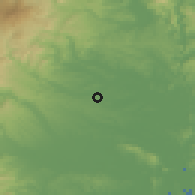 Shaded relief of the 54 km around Kurihara, drawn from the GMTED2010 grid