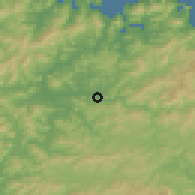 Shaded relief of the 55 km around Ayabe, drawn from the GMTED2010 grid