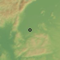 Shaded relief of the 55 km around Kusatsu, drawn from the GMTED2010 grid