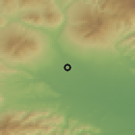 Shaded relief of the 54 km around Maebashi, drawn from the GMTED2010 grid