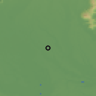 Shaded relief of the 55 km around Bando, drawn from the GMTED2010 grid