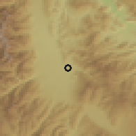 Shaded relief of the 55 km around Matsumoto, drawn from the GMTED2010 grid