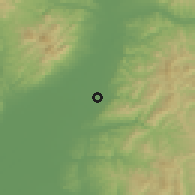 Shaded relief of the 52 km around Bibai, drawn from the GMTED2010 grid