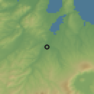 Shaded relief of the 52 km around Bihoro, drawn from the GMTED2010 grid