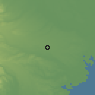 Shaded relief of the 55 km around Mitaka, drawn from the GMTED2010 grid
