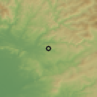 Shaded relief of the 55 km around Mitake, drawn from the GMTED2010 grid