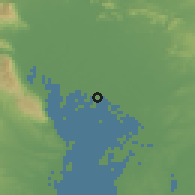 Shaded relief of the 55 km around Miwa, drawn from the GMTED2010 grid