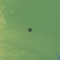 Shaded relief of the 55 km around Miyoshi, drawn from the GMTED2010 grid