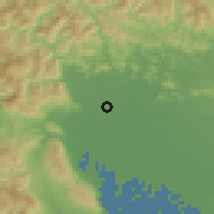 Shaded relief of the 55 km around Mizuho, drawn from the GMTED2010 grid