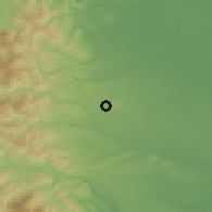 Shaded relief of the 55 km around Mizuho, drawn from the GMTED2010 grid
