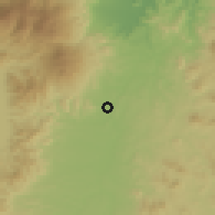 Shaded relief of the 54 km around Motomiya, drawn from the GMTED2010 grid