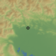 Shaded relief of the 55 km around Motosu, drawn from the GMTED2010 grid