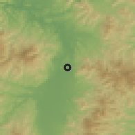 Shaded relief of the 54 km around Murayama, drawn from the GMTED2010 grid