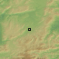 Shaded relief of the 55 km around Nabari, drawn from the GMTED2010 grid