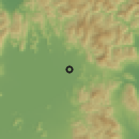 Shaded relief of the 55 km around Nagahama, drawn from the GMTED2010 grid