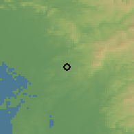 Shaded relief of the 55 km around Nagakute, drawn from the GMTED2010 grid