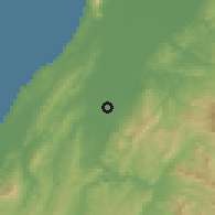 Shaded relief of the 54 km around Nagaoka, drawn from the GMTED2010 grid