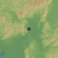 Shaded relief of the 55 km around Nagaokakyō, drawn from the GMTED2010 grid