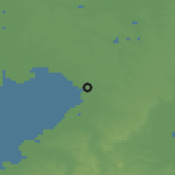Shaded relief of the 55 km around Chiba, drawn from the GMTED2010 grid