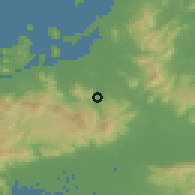 Shaded relief of the 55 km around Nakagawa, drawn from the GMTED2010 grid