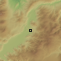 Shaded relief of the 54 km around Nakano, drawn from the GMTED2010 grid