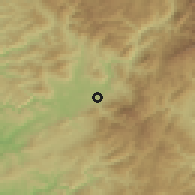 Shaded relief of the 55 km around Nakatsugawa, drawn from the GMTED2010 grid