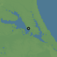 Shaded relief of the 55 km around Namegata, drawn from the GMTED2010 grid