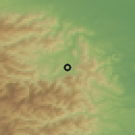 Shaded relief of the 55 km around Chichibu, drawn from the GMTED2010 grid