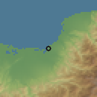 Shaded relief of the 54 km around Namerikawa, drawn from the GMTED2010 grid