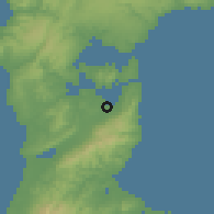 Shaded relief of the 54 km around Nanao, drawn from the GMTED2010 grid