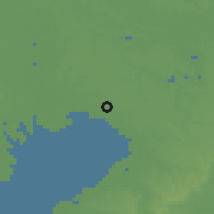 Shaded relief of the 55 km around Narashino, drawn from the GMTED2010 grid