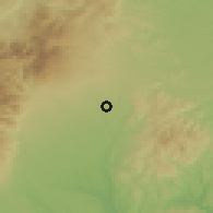 Shaded relief of the 54 km around Nasu, drawn from the GMTED2010 grid