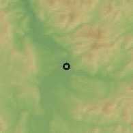 Shaded relief of the 52 km around Nayoro, drawn from the GMTED2010 grid