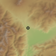 Shaded relief of the 55 km around Nirasaki, drawn from the GMTED2010 grid