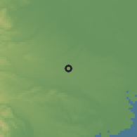Shaded relief of the 55 km around Nishitokyo, drawn from the GMTED2010 grid