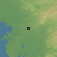Shaded relief of the 55 km around Nisshin, drawn from the GMTED2010 grid