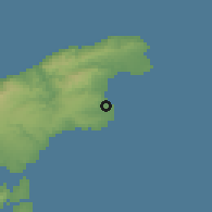 Shaded relief of the 54 km around Noto, drawn from the GMTED2010 grid