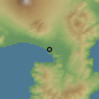 Shaded relief of the 55 km around Numazu, drawn from the GMTED2010 grid