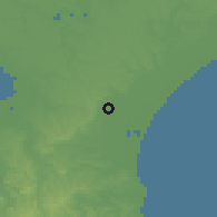 Shaded relief of the 55 km around Ōamishirasato, drawn from the GMTED2010 grid