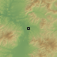 Shaded relief of the 54 km around Obanazawa, drawn from the GMTED2010 grid