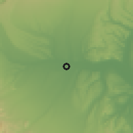 Shaded relief of the 52 km around Obihiro, drawn from the GMTED2010 grid