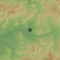 Shaded relief of the 53 km around Ōdate, drawn from the GMTED2010 grid