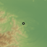 Shaded relief of the 55 km around Ogawa, drawn from the GMTED2010 grid