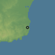 Shaded relief of the 55 km around Ohara, drawn from the GMTED2010 grid
