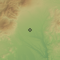 Shaded relief of the 54 km around Ohtawara, drawn from the GMTED2010 grid