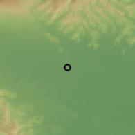 Shaded relief of the 55 km around Ōizumi, drawn from the GMTED2010 grid