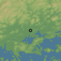 Shaded relief of the 55 km around Okayama, drawn from the GMTED2010 grid