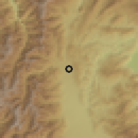 Shaded relief of the 54 km around Omachi, drawn from the GMTED2010 grid